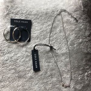 cole haan SS necklace and hoop earrings